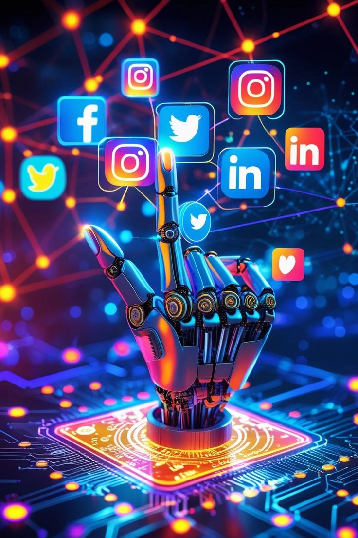 Visual of young Gen Z users scrolling on smartphones with social media icons, representing content marketing for Gen Z engagement.